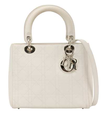 Lady Dior, &pound;1,100, Handbags, White, Leather, Front view